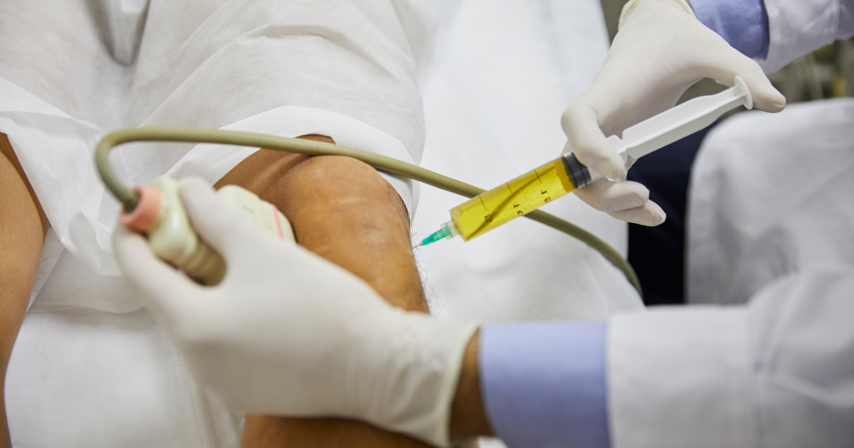 Image-guided joint injection for stem cell therapy in Las Vegas, supporting regenerative medicine recovery timelines and joint pain treatment expectations.